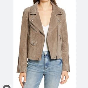 NWT BLANK NYC // Vital Signs Suede Moto Jacket in French Taupe